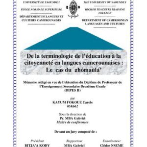 خرید و دانلود نسخه کامل کتاب De la terminologie de l’éducation à la citoyenneté en langues camerounaises: Le cas du ghómaùlá’