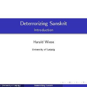 خرید و دانلود نسخه کامل کتاب Deterrorizing Sanskrit – Slides