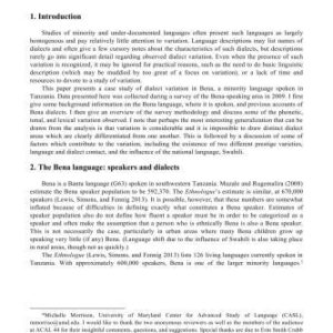خرید و دانلود نسخه کامل کتاب Dialect Variation in a Minority Language: The Case of Bena