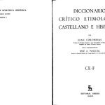 خرید و دانلود نسخه کامل کتاب Diccionario Crítico Etimológico Castellano e Hispánico (Ce-F)