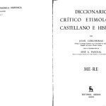 خرید و دانلود نسخه کامل کتاب Diccionario Crítico Etimológico Castellano e Hispánico (Me-Re)