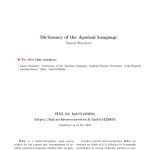 خرید و دانلود نسخه کامل کتاب Dictionary of the Apatani Language: Apatani-English Dictionary (with English-Apatani Index)