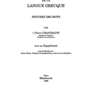 خرید و دانلود نسخه کامل کتاب Dictionnaire étymologique de la langue grecque: Histoire des mots