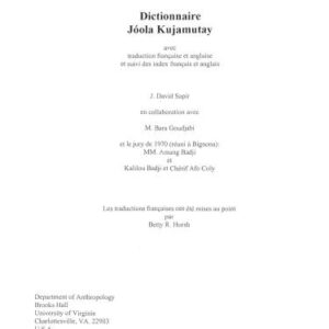خرید و دانلود نسخه کامل کتاب Dictionnaire Jуola Kujamutay (Diola Fogny)