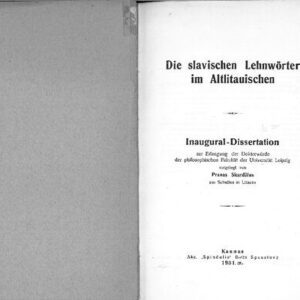 خرید و دانلود نسخه کامل کتاب Die slavischen Lehnwörter im Altlitauischen