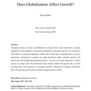 خرید و دانلود نسخه کامل کتاب Does Globalization Affect Growth?