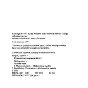 خرید و دانلود نسخه کامل کتاب Dynamic macroeconomic theory