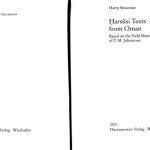 خرید و دانلود نسخه کامل کتاب Ḥarsūsī texts from Oman: based on the field materials of T.M. Johnstone