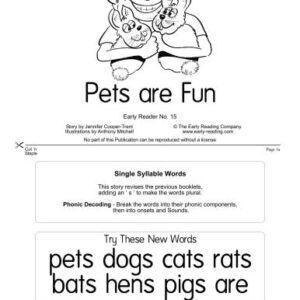 خرید و دانلود نسخه کامل کتاب Early Reading: No.15 Pets are Fun (Pupil’s Book + Teacher’s Guide)