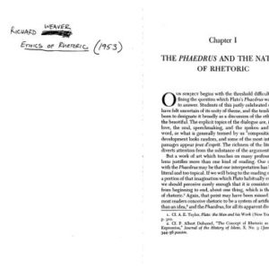 خرید و دانلود نسخه کامل کتاب Ehtics of Rhetoric. The Phaedrus an the nature of rhetoric