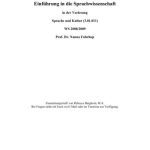 خرید و دانلود نسخه کامل کتاب Einführung in die Sprachwissenschaft in der Vorlesung Sprache und Kultur
