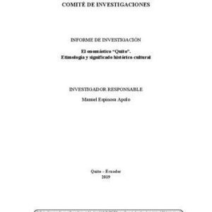 خرید و دانلود نسخه کامل کتاب El onomástico “Quito” etimología y significado histórico-cultural