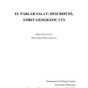 خرید و دانلود نسخه کامل کتاب El parlar salat: descripcio, ambit geografic i us