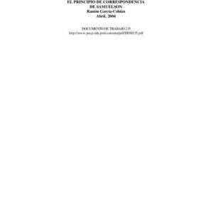 خرید و دانلود نسخه کامل کتاب El principio de correspondencia de Samuelson