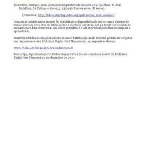 خرید و دانلود نسخه کامل کتاب Elementos lingüísticos de Oceanía en el Quechua