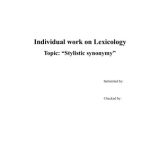 خرید و دانلود نسخه کامل کتاب English Lexicology: Stylistic synonymy