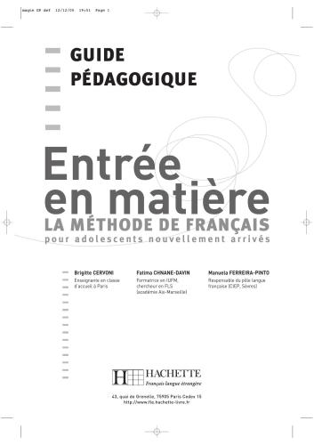 خرید و دانلود نسخه کامل کتاب Entrée en matière. Guide pédagogique_68c48faed7445.jpeg خرید و دانلود نسخه کامل کتاب Entrée en matière. Guide pédagogique