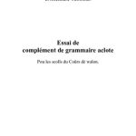 خرید و دانلود نسخه کامل کتاب Essai de complément de grammaire aclote. Pou les scolîs du Coûrs dè walon.