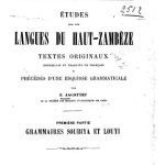 خرید و دانلود نسخه کامل کتاب Études sur les langues du Haut-Zambèze