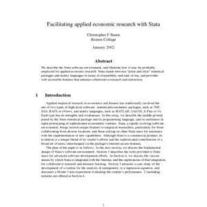 خرید و دانلود نسخه کامل کتاب Facilitating Applied Economic Research With Stata