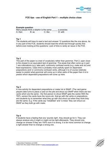 خرید و دانلود نسخه کامل کتاب FCE: Use of English. Part 1. Multiple Choice Cloze. Teacher’s notes. Top Tips_68bf1d7a9f618.jpeg خرید و دانلود نسخه کامل کتاب FCE: Use of English. Part 1. Multiple Choice Cloze. Teacher’s notes. Top Tips