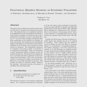 خرید و دانلود نسخه کامل کتاب Fractional Reserve Banking as Economic Parasitism