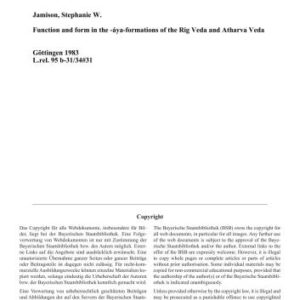 خرید و دانلود نسخه کامل کتاب Function and form in the – áya – formations of the Rig-Veda and Atharva-Veda