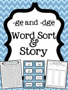 خرید و دانلود نسخه کامل کتاب -ge and – dge word endings Word Sort and Story