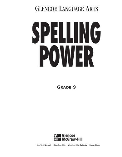 خرید و دانلود نسخه کامل کتاب Glencoe Language Arts. Spelling Power. Grades 6 to 12_68c1d2dd3b398.jpeg خرید و دانلود نسخه کامل کتاب Glencoe Language Arts. Spelling Power. Grades 6 to 12