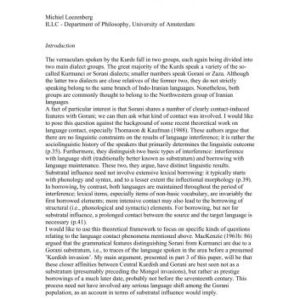 خرید و دانلود نسخه کامل کتاب Gorani Influence on Central Kurdish: Substratum or Prestige Borrowing?