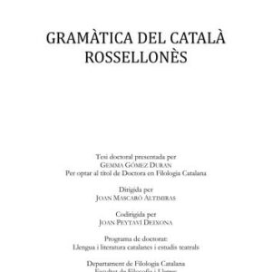 خرید و دانلود نسخه کامل کتاب Gramàtica del català rossellonès