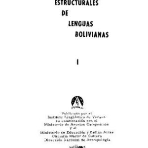 خرید و دانلود نسخه کامل کتاب Gramáticas estructurales de lenguas bolivianas I