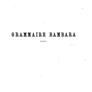 خرید و دانلود نسخه کامل کتاب Grammaire Bambara