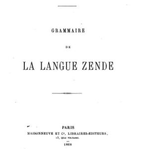 خرید و دانلود نسخه کامل کتاب Grammaire de la langue zende