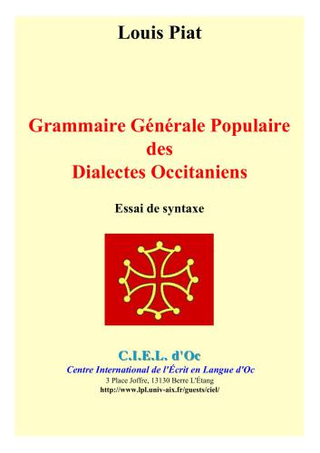 خرید و دانلود نسخه کامل کتاب Grammaire Générale Populaire des Dialectes Occitaniens. Essai de syntaxe_68b9293314877.jpeg خرید و دانلود نسخه کامل کتاب Grammaire Générale Populaire des Dialectes Occitaniens. Essai de syntaxe