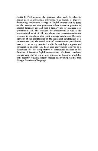 خرید و دانلود نسخه کامل کتاب Grammar in Interaction: Adverbial Clauses in American English Conversations (Studies in Interactional Sociolinguistics)_68c209f87b7de.jpeg خرید و دانلود نسخه کامل کتاب Grammar in Interaction: Adverbial Clauses in American English Conversations (Studies in Interactional Sociolinguistics)