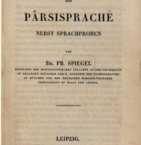 خرید و دانلود نسخه کامل کتاب Grammatik der Parsisprache nebst Sprachproben