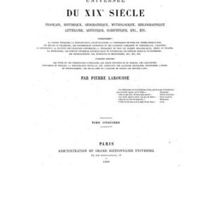 خرید و دانلود نسخه کامل کتاب Grand dictionnaire universel du XIXe siècle. Tom 5 (Cont-Czyz) [Большой универсальный словарь XIX в.]