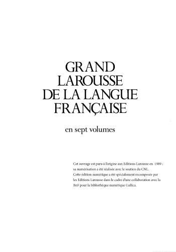 خرید و دانلود نسخه کامل کتاب Grand Larousse de la langue française. Tom 7 (Sus-Z)_68c463b7ca2bc.jpeg خرید و دانلود نسخه کامل کتاب Grand Larousse de la langue française. Tom 7 (Sus-Z)