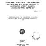 خرید و دانلود نسخه کامل کتاب Growth and development of Mizo language and literature with special reference to contribution made by Christian missionaries from 1897 to 1947