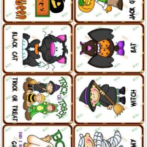 خرید و دانلود نسخه کامل کتاب Halloween – cards (картинка-словарь)