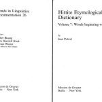 خرید و دانلود نسخه کامل کتاب Hittite Etymological Dictionary, vol. 7, Berlin-New York: Mouton de Gruyter