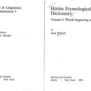 خرید و دانلود نسخه کامل کتاب Hittite Etymological Dictionary: Words beginning with H volume 3