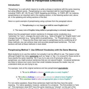 خرید و دانلود نسخه کامل کتاب How to Paraphrase Effectively in English