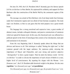 خرید و دانلود نسخه کامل کتاب Ich bin ein berliner by John F. Kennedy Analysis