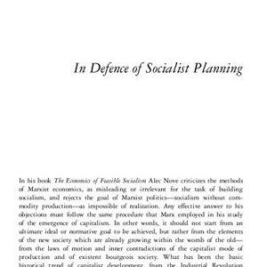 خرید و دانلود نسخه کامل کتاب In Defence of Socialist Planning