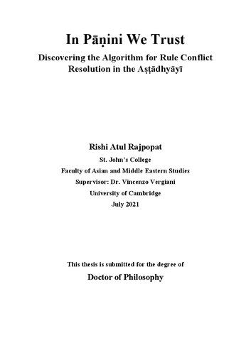 خرید و دانلود نسخه کامل کتاب In Pāṇini We Trust: Discovering the Algorithm for Rule Conflict Resolution in the Aṣṭādhyāyī_68b783aa97aab.jpeg خرید و دانلود نسخه کامل کتاب In Pāṇini We Trust: Discovering the Algorithm for Rule Conflict Resolution in the Aṣṭādhyāyī