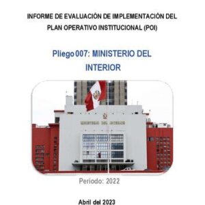 خرید و دانلود نسخه کامل کتاب Informe de evaluación de implementación del Plan Operativo Institucional (POI) : Periodo: 2022