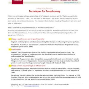 خرید و دانلود نسخه کامل کتاب Integrating Sources Techniques for Paraphrasing