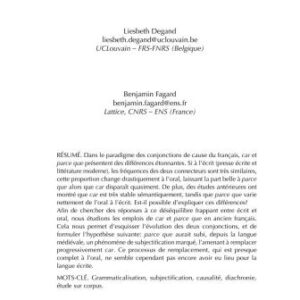 خرید و دانلود نسخه کامل کتاب Inter-subjectification des connecteurs: le cas de ‘car’ et ‘parce que’